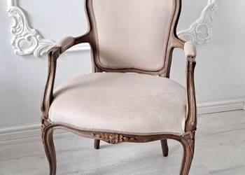 Stylowy fotel krzesło Ludwik Ludwikowski Shabby Chic Vintage Prowansja