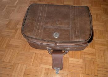 Walizka vintage szaro beżowa