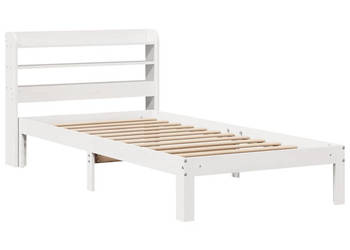 Rama łóżka z zagłówkiem bez materaca biała 100x200 cm WM-3306785