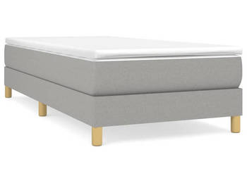 Łóżko kontynentalne z materacem jasnoszare tkanina 90x200 cm WM-3144143