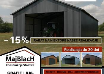 Garaż Blaszany Dwuspadowy | Grafit | Hala |Wiata - Producent Maj-Blach