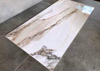 Gres marmurowy 120x60 CALACATTA GOLD wysoki POŁYSK