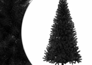 vidaXL Sztuczna choinka ze stojakiem, czarna, 180 cm, PVC(SKU:321001)