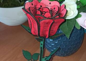 Drewniana Wieczna Róża w Doniczce - Walentynki | Dla Niej