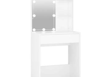 Toaletka z oświetleniem LED biała 60x40x140 cm WM-808828