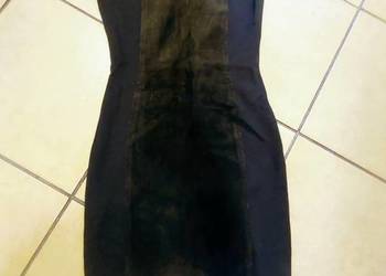 Made in france sukienka z naturalnej skóry z materiałem elastycznym XS s m