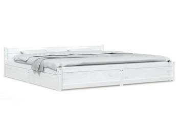 vidaXL Rama łóżka z szufladami, biała, 180x200 cm(SKU:3103575)