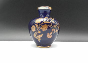 Elegancki Wazon/wazonik Kobaltowy – Royal Porzellan Bavaria KPM – Złocony