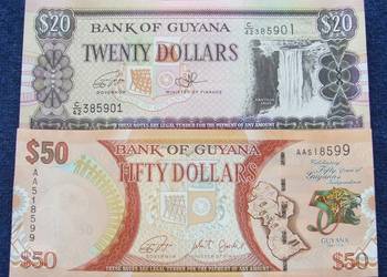 GUJANA Kolekcjonerskie Banknoty Zestaw - 2 sztuki UNC