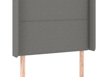 Zagłówek do łóżka z LED ciemnoszary 103x16x118/128cm tkanina WM-3123899