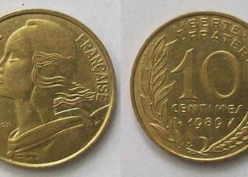 Francja 10 centymów rok 1989