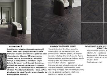 gres 119,8/119,8 woodcore black mix szkl.rekty.struktura par