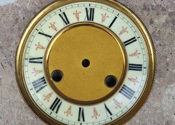 414 Tarcza starego zegara ściennego beżowa zdobiona 14,5cm 56,5/32
