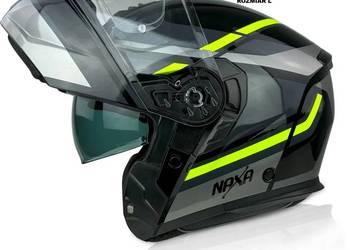 KASK MOTOCYKLOWY SZCZĘKOWY NAXA FO7/E-ROZMIAR L BLENDA PINLOCK ŻÓŁTY FLUO