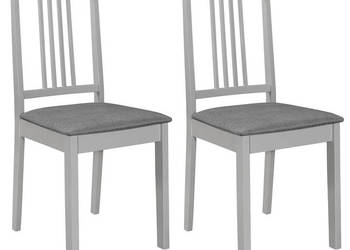 Krzesła z poduszkami 2 szt. szare lite drewno WM-247638