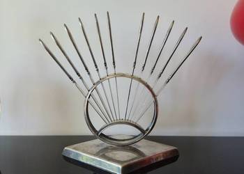 Art deco nożyki do owoców na stojaku plater