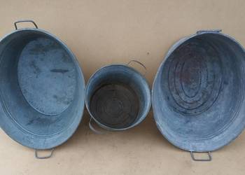 Wanna balia metalowa ocynkowana DUŻA kociołek PRL Vintage Retro wanienka