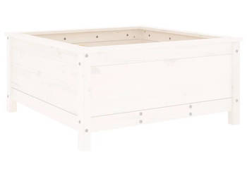 Donica ogrodowa biała 825x825x39 cm lite drewno sosnowe WM-825297