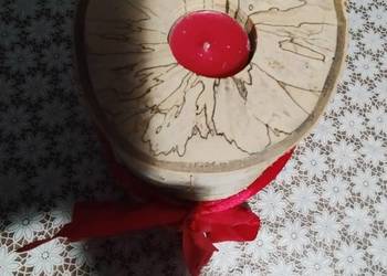 Świecznik drewniany wysoki z sosny