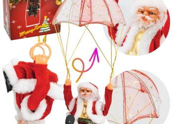 Święty Mikołaj ze spadochronem grajacy 40 cm mikołajki zabawka święta