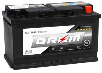 Akumulator GROM AGM START&STOP 80Ah 800A Darmowa Dostawa