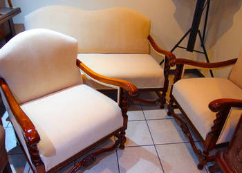 Antyki Neobarokowa sofa i dwa fotele