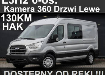 Ford Transit 130KM L3H2 6-os. Kamera 360 Hak Drzwi Lewe Super Niska Cena !…