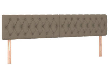 Zagłówek do łóżka z LED taupe 200x7x78/88 cm tkanina WM-3121974
