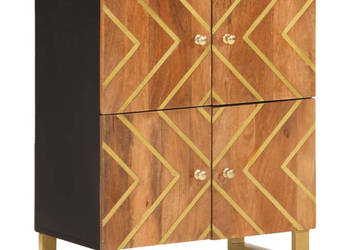 Szafka brązowo-czarna 60x335x75 cm lite drewno mango WM-356809