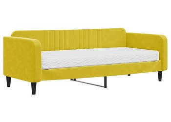 Sofa z materacem do spania żółta aksamit 90x200 cm WM-3197044