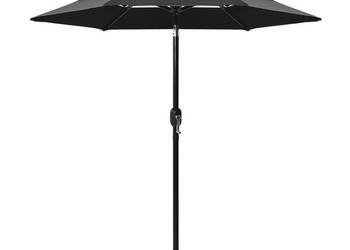 3-poziomowy parasol na aluminiowym słupku czarny 2 m WM-313858