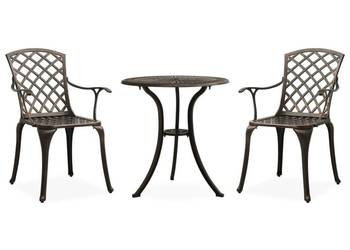 vidaXL 3-cz. zestaw mebli bistro ze stopu aluminium(SKU:315591)