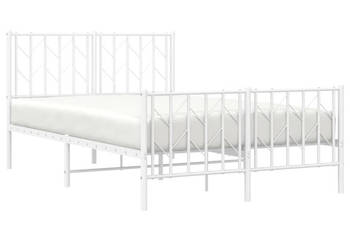Łóżko Metalowe Białe Rama Łóżka Ze Stelażem Biała 120x200 cm WM-374502
