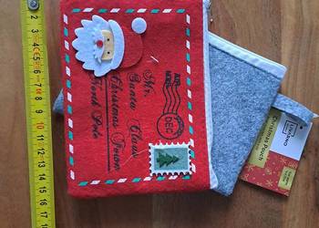 2 szt Filcowa koperta saszetka świąteczna na suwak torebka na prezent