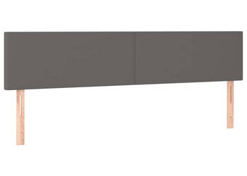 Zagłówek do łóżka z LED szary 160x5x78/88 cm sztuczna skóra WM-3121432
