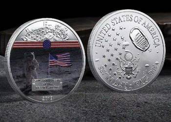 Monety pamiątkowe repliki w kolorze srebrnym – 6 szt