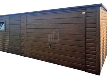 Garz blaszany 5,5x6m brama uchylna drzwi okno ID1125