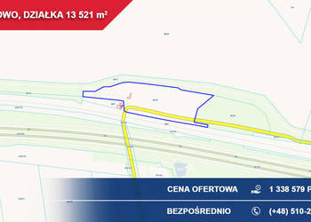 Działka 1,35 ha Godętowo gm. Łęczyce przy trasie S6
