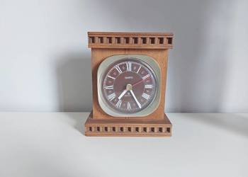 drewniany zegar Quartz, stojący, antyk, Mera-Poltik, retro