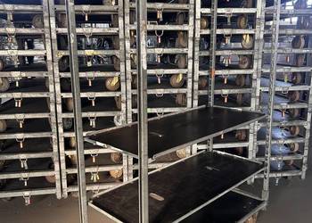 Wózek duński CC kwiatowy, regał magazynowy 3 poziomy załadowcze