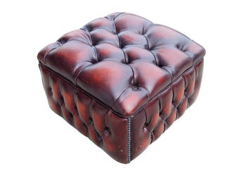 Pufka pufa skórzana Chesterfield otwierana skóra