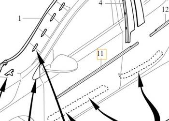 VOLVO V40 V40CC listwa zgarniajaca drzwi przednia lewa