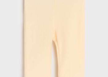 Spodenki legginsy Sinsay 56 bawełna kremowe prążkowane dla noworodka newbor