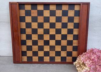 Stare drewniane warcaby dwustronna plansza klasyczne i międzynarodowe