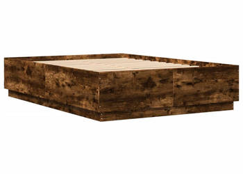 Rama łóżka z LED przydymiony dąb 150x200 cm WM-3209608