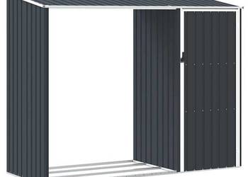 vidaXL Szopa z wiatą na drewno, antracyt, 245x98x159 cm(SKU:46295)