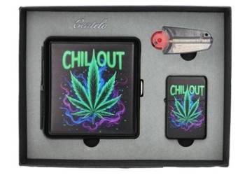 Zestaw na Prezent Gandzia Papierośnica + Zapalniczka + Kamienie i Knot