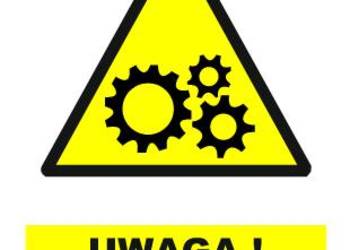 Naklejka Uwaga! Elementy ruchome maszyny GF044