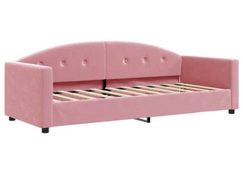 Łóżko dzienne różowe obite aksamitem 80x200 cm WM-354132