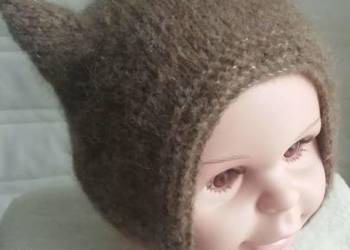 Czapka, czapeczka, kotek, uszka, alpaka, uszka